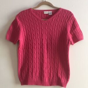 Short Sleeve V Neck Sweater
